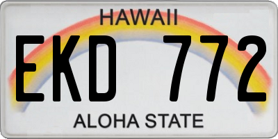 HI license plate EKD772