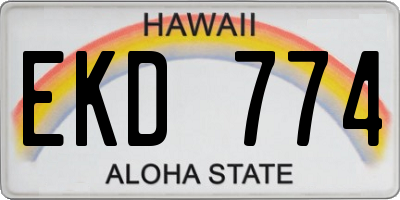 HI license plate EKD774