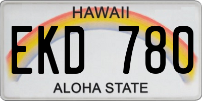 HI license plate EKD780