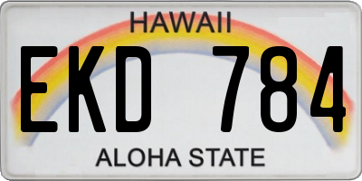 HI license plate EKD784