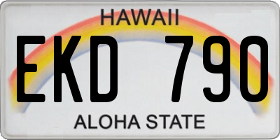 HI license plate EKD790
