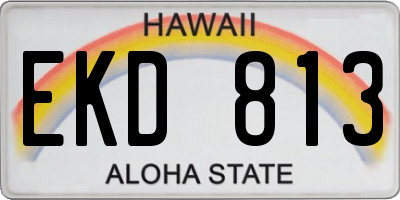 HI license plate EKD813