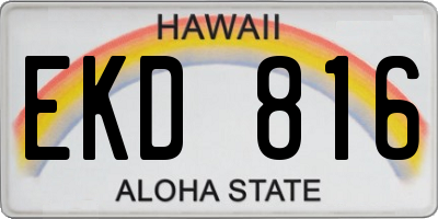 HI license plate EKD816