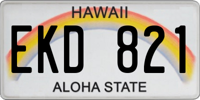 HI license plate EKD821