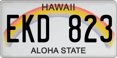 HI license plate EKD823