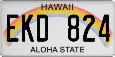HI license plate EKD824