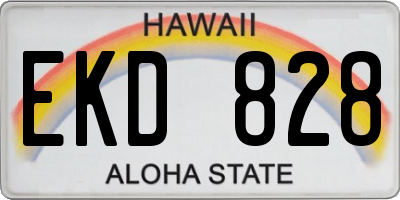 HI license plate EKD828