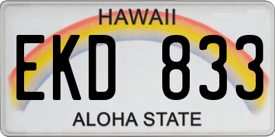 HI license plate EKD833