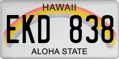 HI license plate EKD838