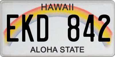 HI license plate EKD842