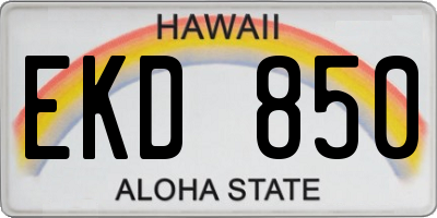 HI license plate EKD850