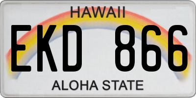 HI license plate EKD866