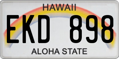 HI license plate EKD898