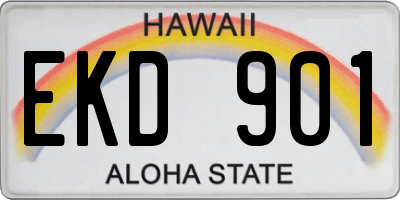 HI license plate EKD901