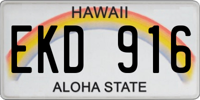 HI license plate EKD916