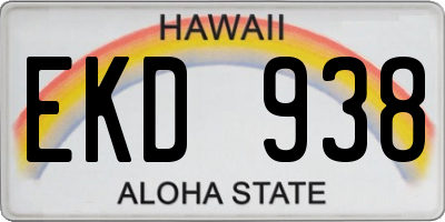 HI license plate EKD938