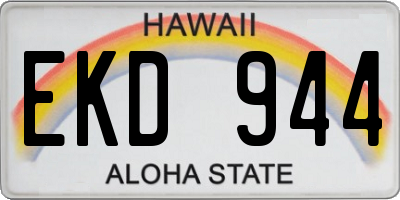 HI license plate EKD944