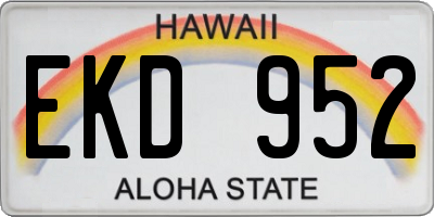 HI license plate EKD952