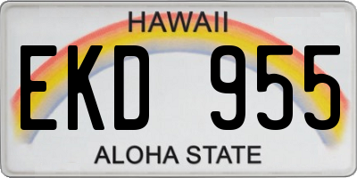 HI license plate EKD955