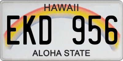HI license plate EKD956