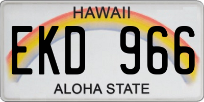 HI license plate EKD966