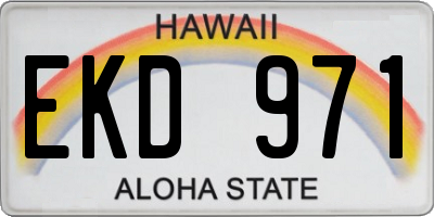 HI license plate EKD971