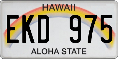 HI license plate EKD975