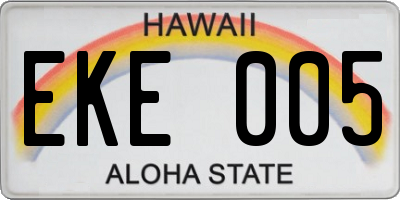 HI license plate EKE005