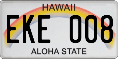 HI license plate EKE008