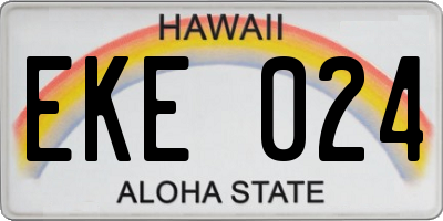 HI license plate EKE024