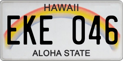 HI license plate EKE046