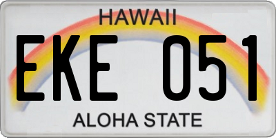 HI license plate EKE051