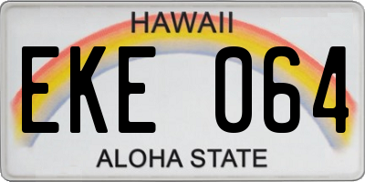 HI license plate EKE064
