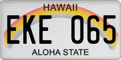 HI license plate EKE065