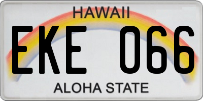 HI license plate EKE066