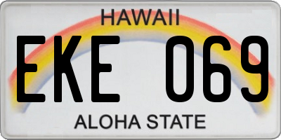 HI license plate EKE069