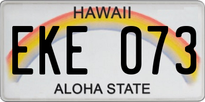 HI license plate EKE073