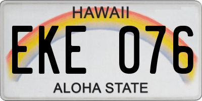 HI license plate EKE076