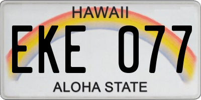 HI license plate EKE077