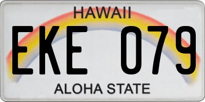 HI license plate EKE079