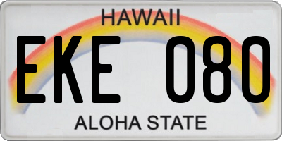 HI license plate EKE080