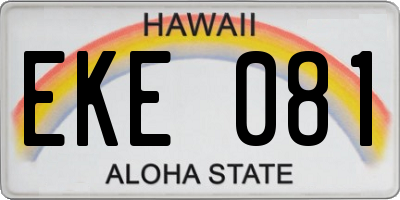 HI license plate EKE081