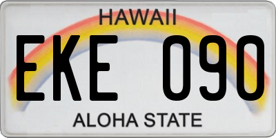 HI license plate EKE090