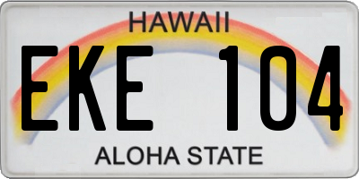 HI license plate EKE104