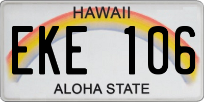 HI license plate EKE106