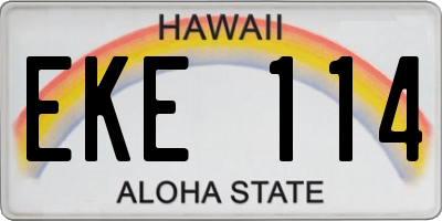 HI license plate EKE114