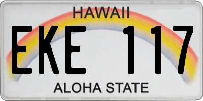 HI license plate EKE117