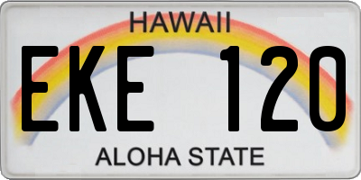 HI license plate EKE120