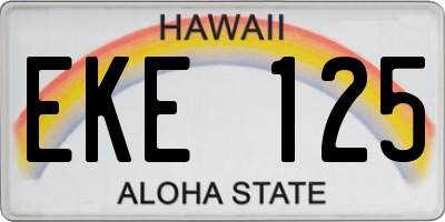HI license plate EKE125