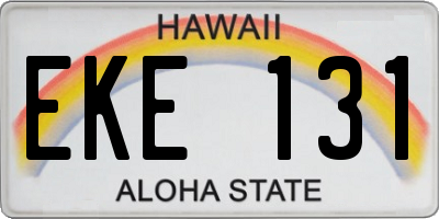 HI license plate EKE131